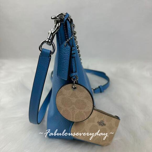 Coach Laurel Shoulder/Crossbody Bag With Mirror Charm And Pouch CBI94 Pool/Sand - Picture 3 of 9